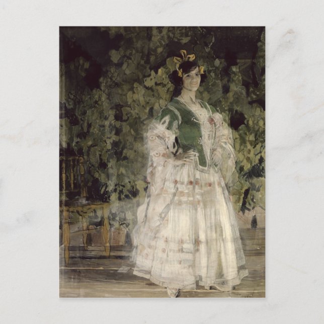 Portrait of Maria Kusnetso va-Benois as Carmen Postcard (Front)