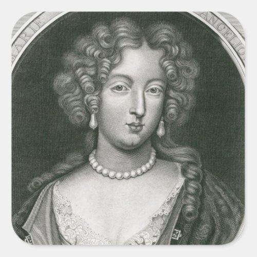 Portrait of Marie Angelique de Scoraille Square Sticker