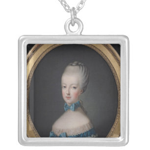 Portrait of Marie-Antoinette de Silver Plated Necklace