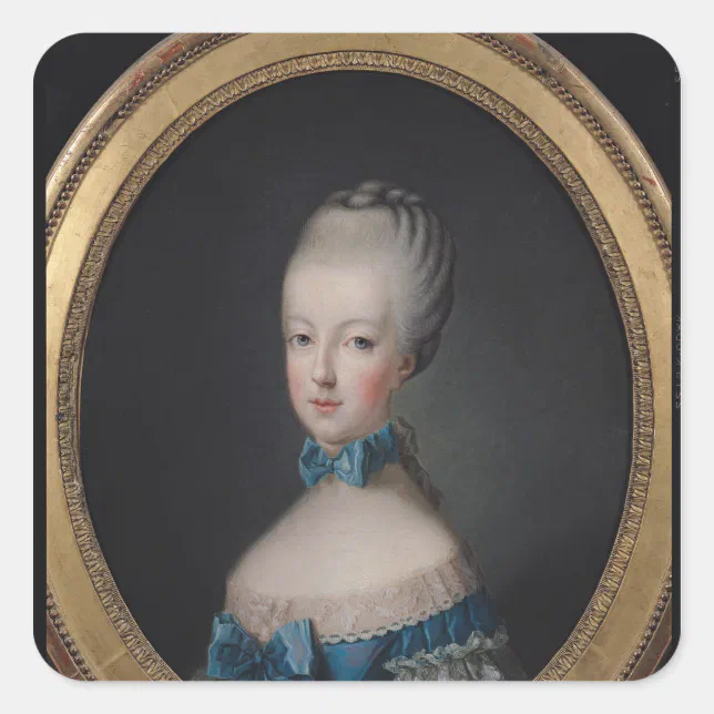Portrait of Marie-Antoinette de Square Sticker | Zazzle