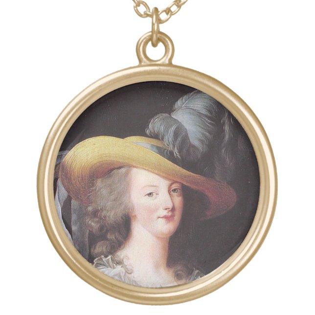 Portrait of Marie Antoinette, Queen of France Gold Plated Necklace (Front)