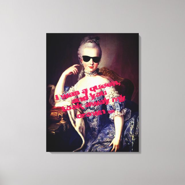 Portrait of Marie Antoinette with Sunglasses queen Canvas Print (Front)