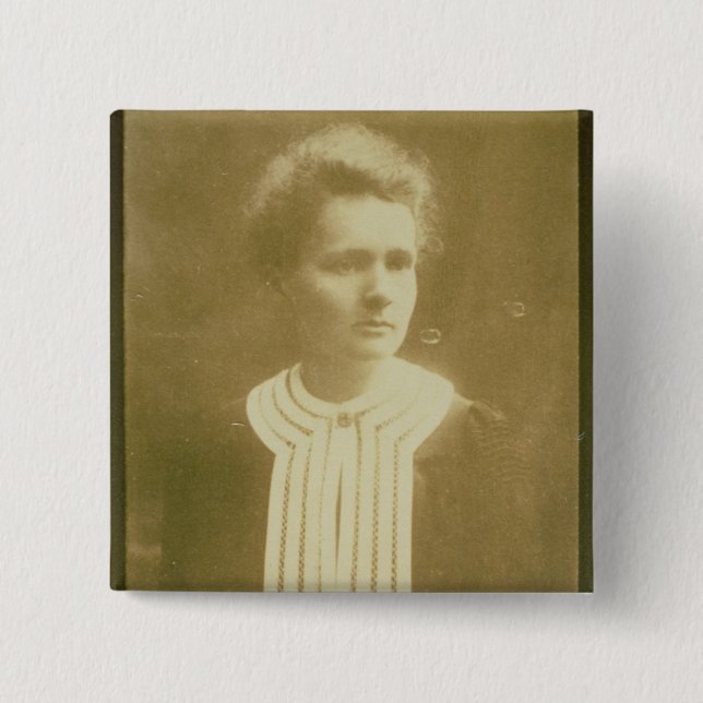 Portrait of Marie Curie Pinback Button (Front)