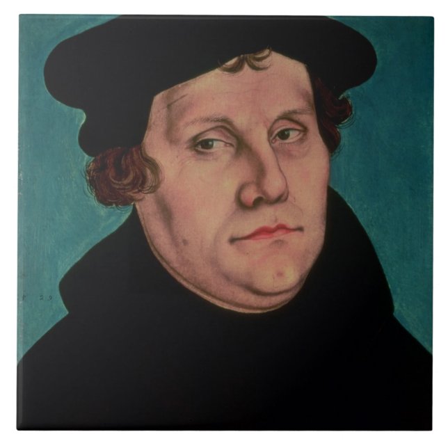 Portrait of Martin Luther, 1529 Ceramic Tile (Front)