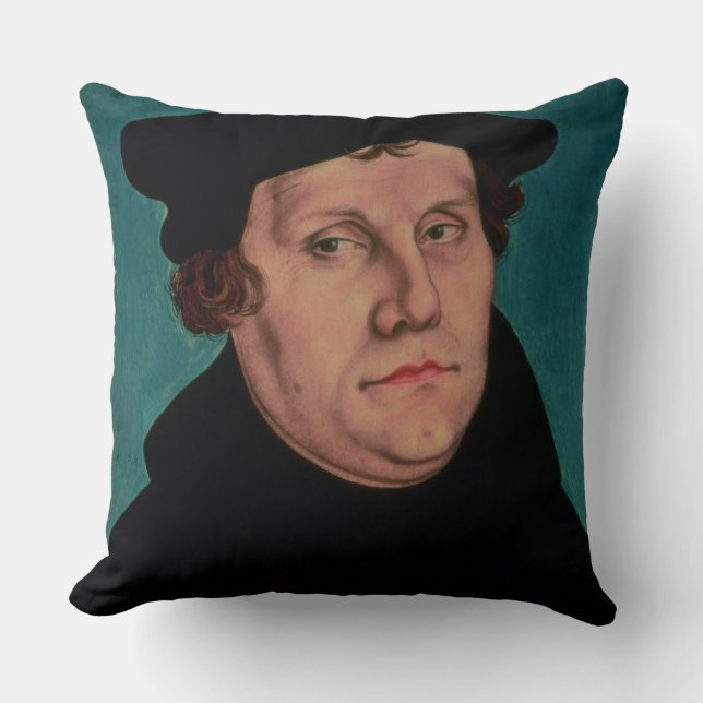 Portrait of Martin Luther, 1529 Throw Pillow (Front)