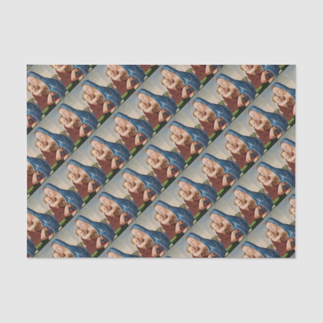 Portrait of Mary Holding  Baby Jesus Tissue Paper (Front)