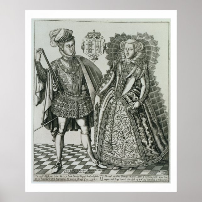Portrait of Mary, Queen of Scots (1542-87) and Hen Poster (Front)