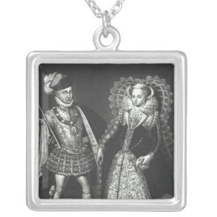 Portrait of Mary Queen of Scots Silver Plated Necklace