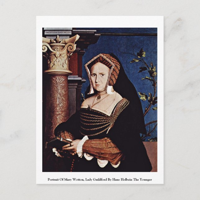 Portrait Of Mary Wotton, Lady Guildford Postcard (Front)