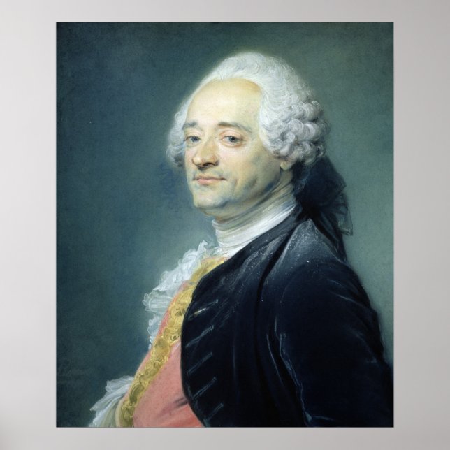 Portrait of Maurice Quentin de la Tour , 1750 Poster (Front)