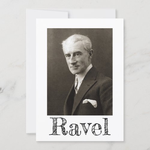 Portrait of Maurice Ravel c 1925 Invitation