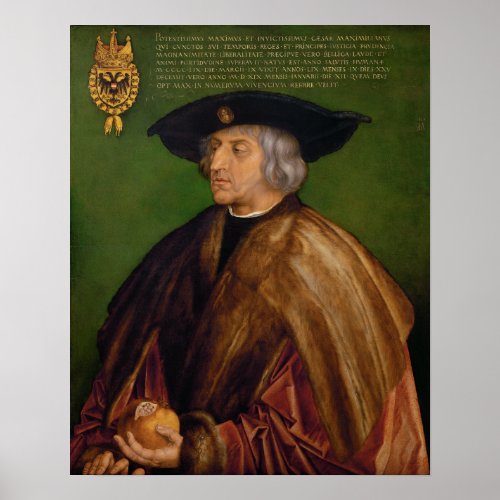 Portrait of Maximilian I by Albrecht Durer Poster