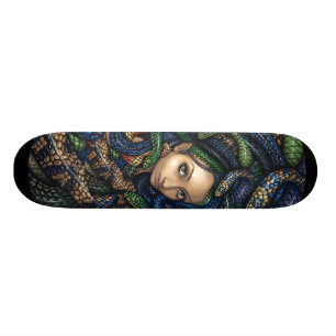 Portrait of Medusa SKATEBOARD snake mythology goth