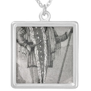Portrait of Meriwether Lewis engraved Silver Plated Necklace