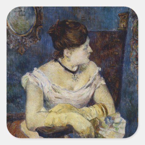 Portrait of Mette Gauguin the Artists Wife Square Sticker