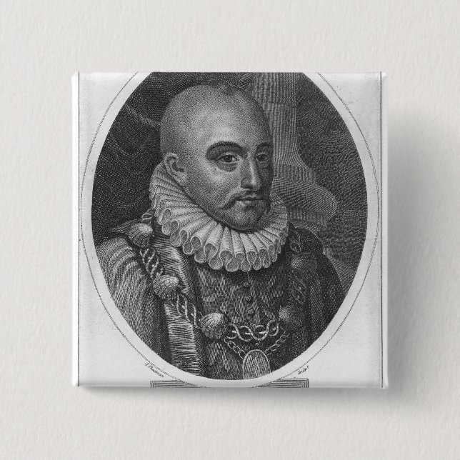 Portrait of Michel de Montaigne Button (Front)