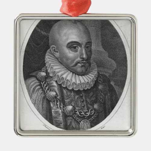Portrait of Michel de Montaigne Metal Ornament