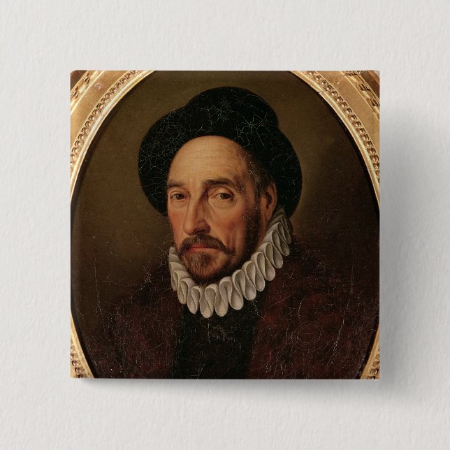 Portrait of Michel Eyquem de Montaigne Button (Front)