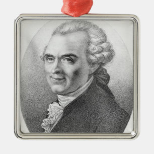 Portrait of Michel-Jean Sedaine Metal Ornament
