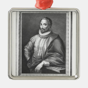 Portrait of Miguel de Cervantes Saavedra Metal Ornament