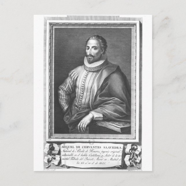 Portrait of Miguel de Cervantes Saavedra Postcard (Front)