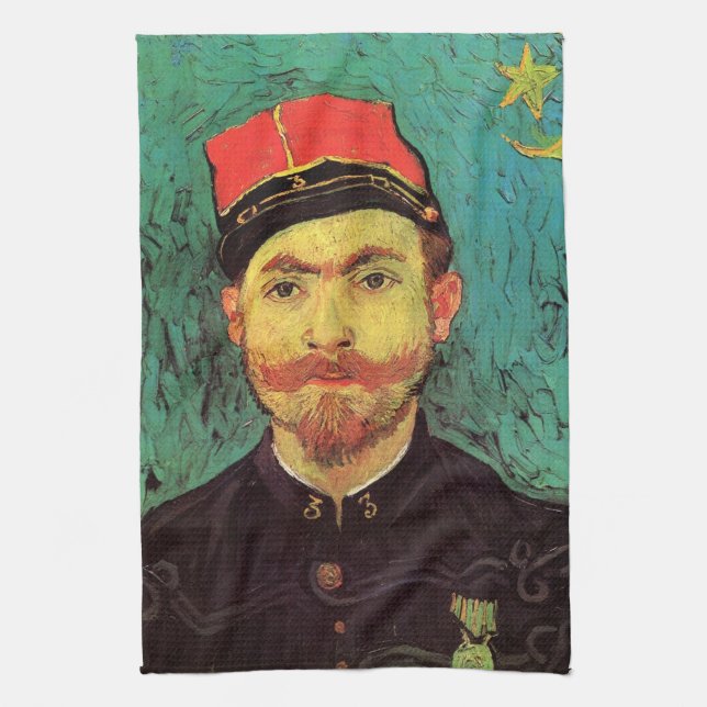 Portrait of Milliet, The Lover by Vincent van Gogh Kitchen Towel (Vertical)