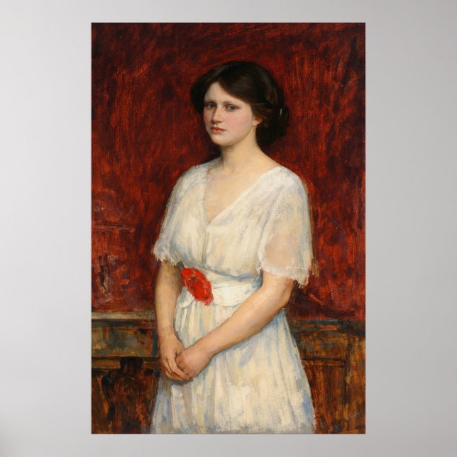 Portrait of Miss Claire Kenworthy by Waterhouse Poster (Front)
