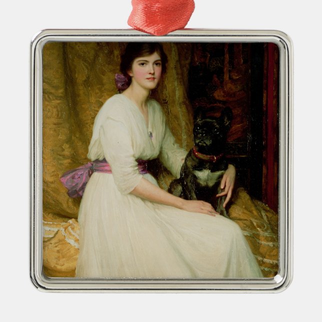 Portrait of Miss Dorothy Dicksee Metal Ornament (Front)