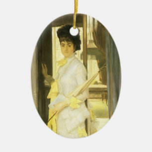 Portrait of Miss Lloyd by Tissot, Vintage Portrait Ceramic Ornament