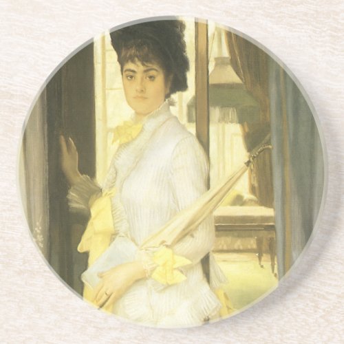Portrait of Miss Lloyd by Tissot Vintage Portrait Drink Coaster