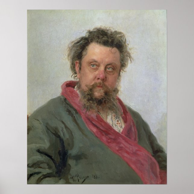 Portrait of Modest Petrovich Moussorgsky  1881 Poster (Front)