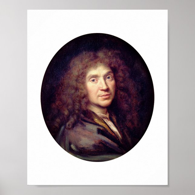 Portrait of Molière by Pierre Mignard (c. 1658) Poster (Front)