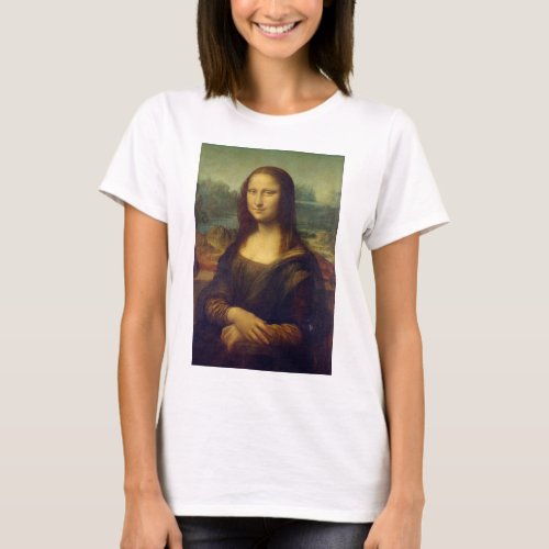 Portrait of Mona Lisa del Giocondo by Leonardo da  T_Shirt