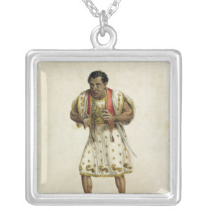 Portrait of Mr Edmund Kean as Othello Silver Plated Necklace
