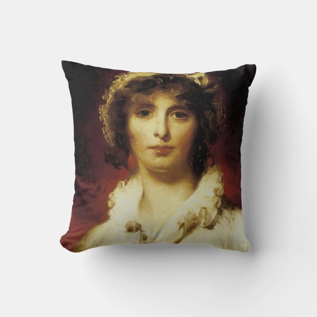 Portrait of Mrs Robert Burne-Jones Throw Pillow (Front)