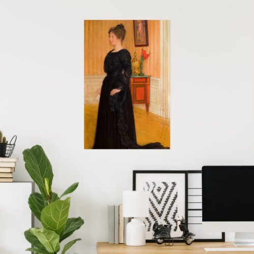 Portrait of Mrs Signe Thiel by Carl Larsson Poster