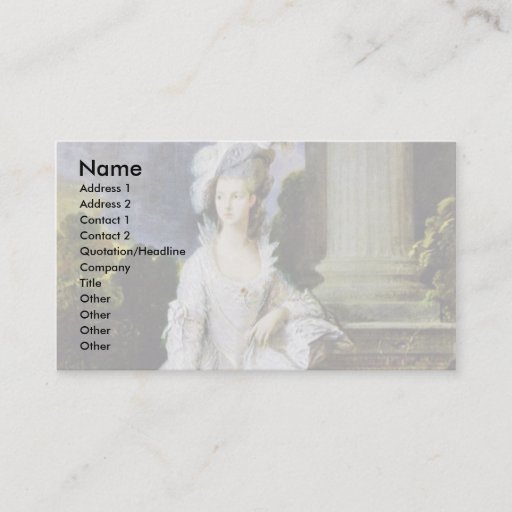 Customizable Portrait Of Mrs. Thomas Graham By Thomas Gainsboro Business Card Templates