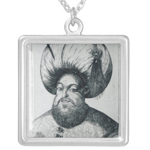 Portrait of Murad III Silver Plated Necklace