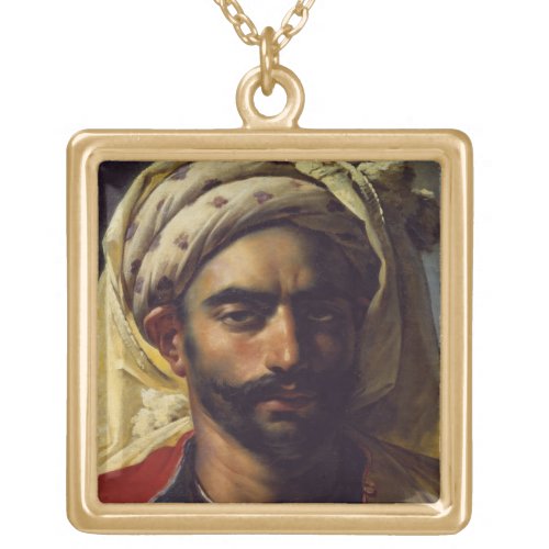 Portrait of Mustapha Gold Plated Necklace