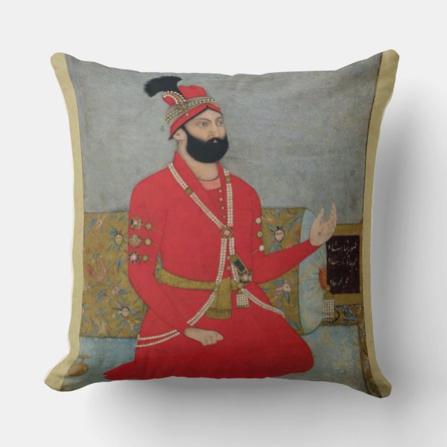 Portrait of Nadir Shah Afshar of Persia (1688-1747 Throw Pillow (Front)