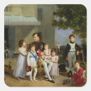 Portrait of Napoleon Bonaparte with his Nephews Square Sticker