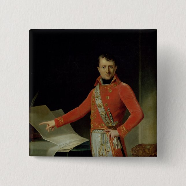 Portrait of Napoleon I Pinback Button (Front)