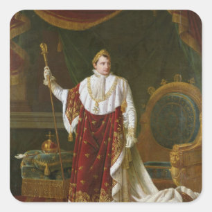 Portrait of Napoleon in his Coronation Robes Square Sticker