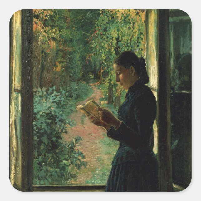 Portrait of Natalia Petrunkevitsin, 1893 Square Sticker (Front)