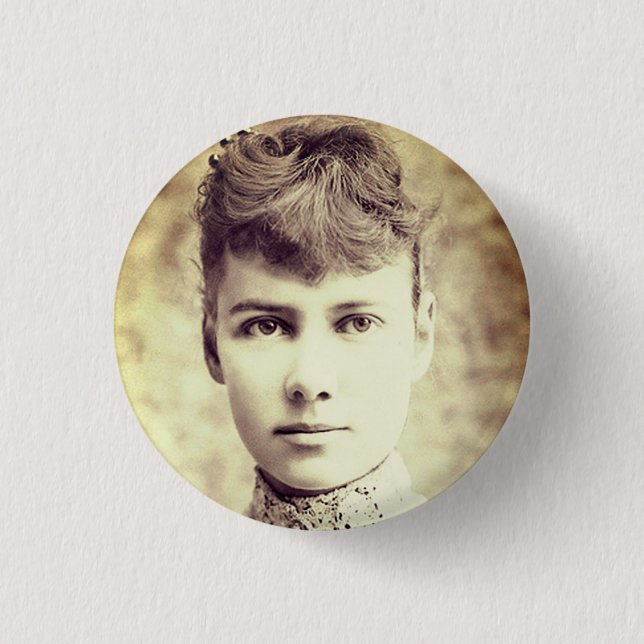Portrait of Nellie Bly Button (Front)