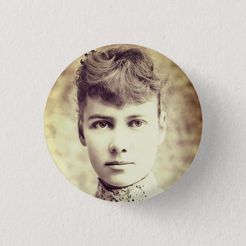 Portrait of Nellie Bly Button