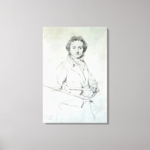 Portrait of Niccolo Paganini  1819 Canvas Print