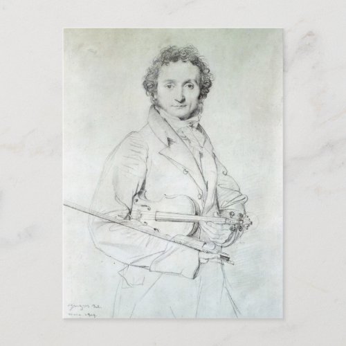 Portrait of Niccolo Paganini  1819 Postcard