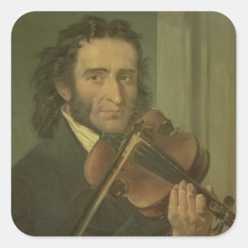 Portrait of Niccolo Paganini Square Sticker