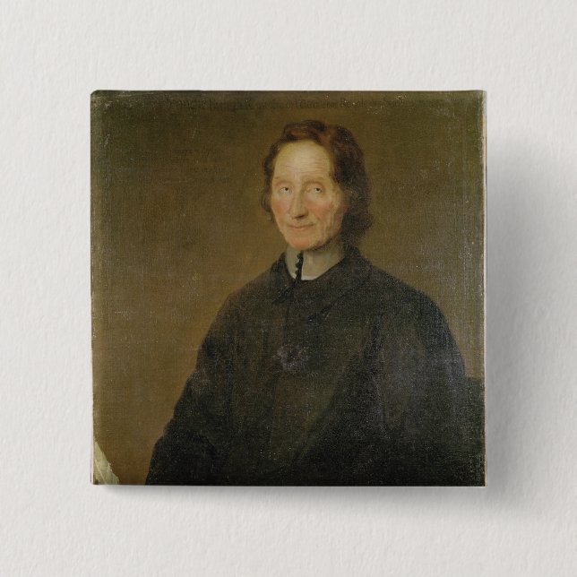 Portrait of Nicolas de Malebranche Pinback Button (Front)